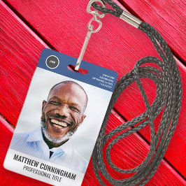 Moderne Ronde Logo werknemer Fotonaam streepjescod Badge