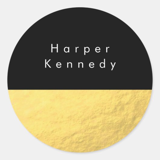 Moderne ronde Sticker Faux Gold Folie (Voorkant)