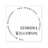 Moderne Ronde Typografie Naam Return-adres Zelfinktende Stempel (Design)