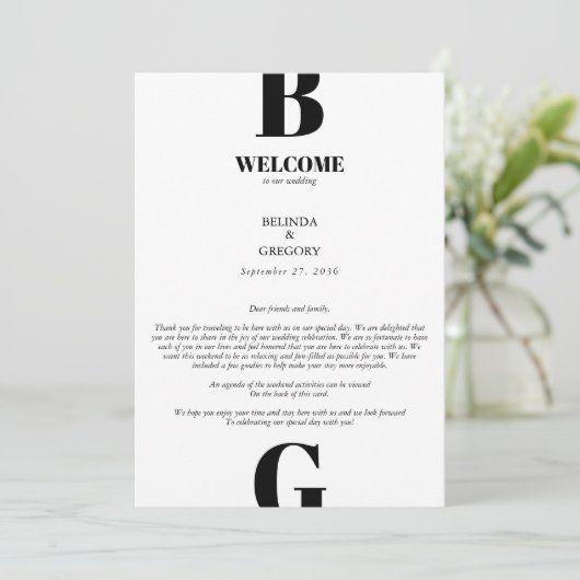 Moderne rondweg rond zwart-wit monogram programma (Staand voorkant)