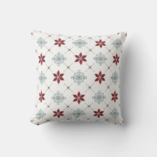 Moderne Rood Blauw Eenvoudig Minimalistisch Patroo Kussen