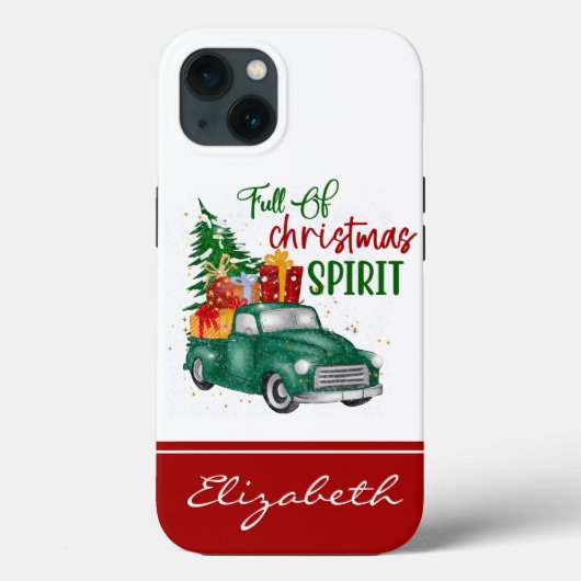 Moderne Rood en groen, vol met kerstgeest Case-Mate iPhone Case (Achterkant)