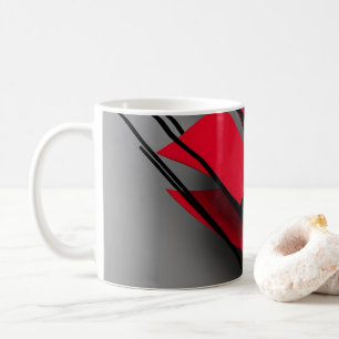 Moderne Rood en Zwart Abstracte Koffiemok