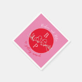 Moderne Rood Roze Bruiloft Servet (Hoek)