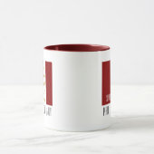 Moderne Rood Wit Goud Kerst Kat Koffie Mok (Midden)