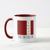 Moderne Rood Wit Goud Kerst Kat Koffie Mok (Links)