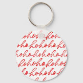 Moderne rood-witte tekst kerstpatroon sleutelhanger (Achterkant)