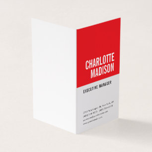 Moderne Rood Zwart Wit Trendy Minimalistisch Eenvo Visitekaartjes