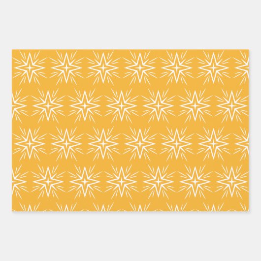 Moderne, roodbruine kerstster Ornament cadeau Inpakpapier Vel (Voorkant 3)