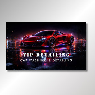 Moderne Roode Autowas & Autodetailing Visitekaartje