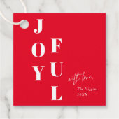 Moderne roodkerstfeestelijke feestelijke feestdag bedankjes labels (Voorkant)