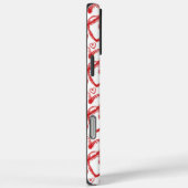 Moderne, roodwitte borstelkleur Case-Mate iPhone case (Achterkant / Rechts)