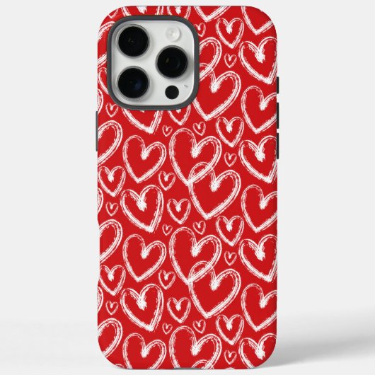 Moderne, roodwitte borstelkleur Case-Mate iPhone case (Achterkant)