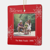 Moderne roodwitte Lijst serie Kerstmis Keramisch Ornament (Links)