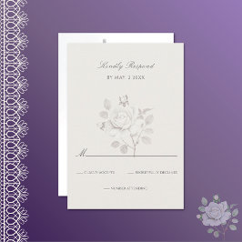 Moderne Roos Botanical Wedding RSVP Kaart