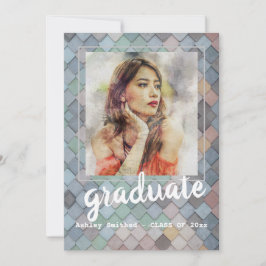 Moderne Roos Foto Lijst Graduation Party Kaart