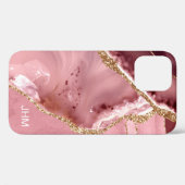 Moderne Roos Gold Agate Case-Mate iPhone Case (Achterkant (horizontaal))