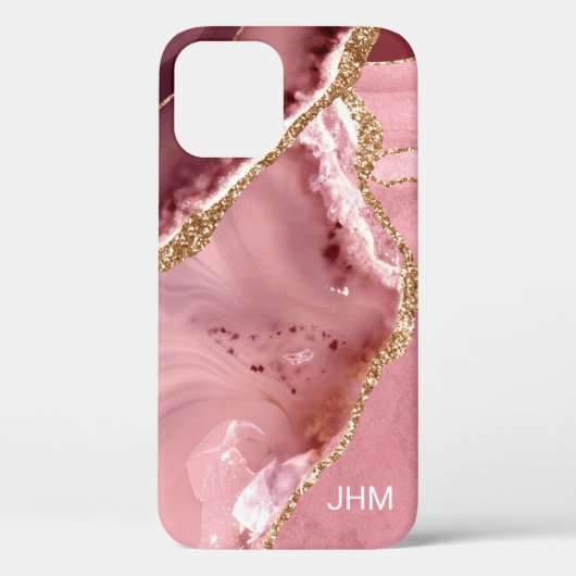 Moderne Roos Gold Agate Case-Mate iPhone Case (Achterkant)