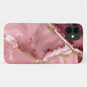 Moderne Roos Gold Agate Case-Mate iPhone Case (Achterkant (horizontaal))