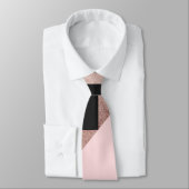 Moderne Roos Gold Black Blush Pink Geometric Stropdas (Gebonden)