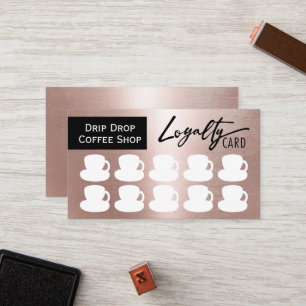 Moderne Roos Gold Coffee Shop Coffee Cups Loyalty