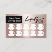 Moderne Roos Gold Coffee Shop Coffee Cups Loyalty (Voorkant)