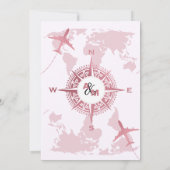 Moderne Roos Gold Destination Passport Wedding Kaart (Achterkant)