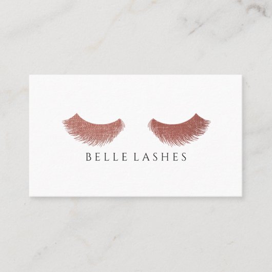 Moderne Roos Gold Eyelashes Beauty Visitekaartje (Voorkant)