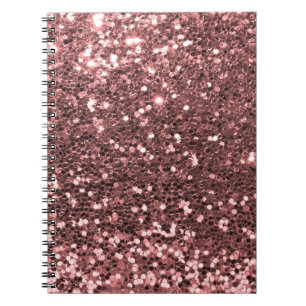 Moderne Roos Gold Faux Glitter Print Notitieboek