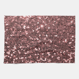 Moderne Roos Gold Faux Glitter Print Theedoek