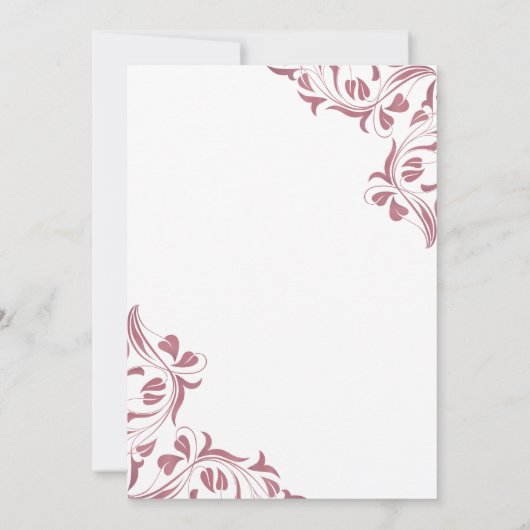 Moderne Roos Gold Floral Kaart (Achterkant)