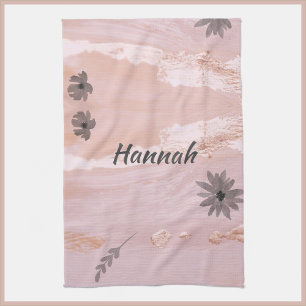 Moderne Roos Gold Floral Theedoek