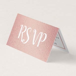 Moderne Roos Gold Foil Agenda RSVP-kaart Visitekaartjes