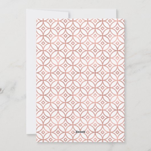 Moderne Roos Gold Foil Happy Nieuwjaarsfotokaart Feestdagenkaart (Achterkant)