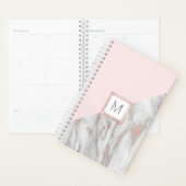 Moderne Roos Gold Foil roze grijze marmer | MONOGR Planner (Display)