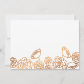 Moderne Roos Gold Foil Save the Date Script Floral (Achterkant)