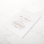 Moderne Roos Gold Foil Script Photo Wedding Folie Uitnodiging (Gedraaid)