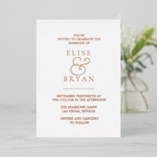 Moderne Roos Gold Foil White & Blush Wedding Folie Uitnodiging