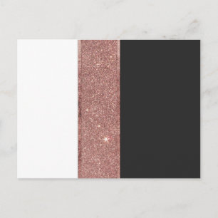 Moderne Roos Gold Glitter Black White Color Blocks Briefkaart