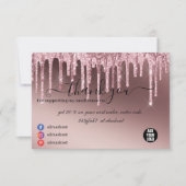 Moderne Roos Gold Glitter Business Bedankkaart (Voorkant)