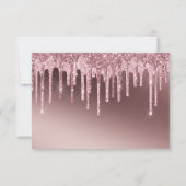 Moderne Roos Gold Glitter Business Bedankkaart (Achterkant)