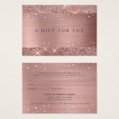 Moderne Roos Gold Glitter Cadeaubon Visitekaartje (Voorkant /achterkant)