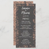 Moderne Roos Gold Glitter Menu (Voorkant / Achterkant)