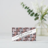 Moderne Roos Gold Glitter Pink Pineapples Patroon Visitekaartje (Staand voorkant)