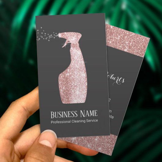 Moderne Roos Gold Glitter Spray Cleaning Visitekaartje