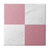 Moderne Roos Gold Grey Marble Geometric Checker Tegeltje (Voorkant)