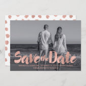 Moderne Roos Gold Love Save the Date Photo Card (Voorkant / Achterkant)
