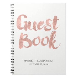 Moderne Roos Gold Love Wedding Guest Book Notitieb Notitieboek