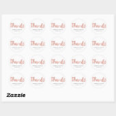 Moderne Roos Gold Love Wedding Hartelijk dank Stic Ronde Sticker (Vel)