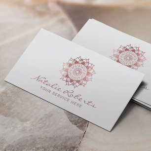 Moderne Roos Gold Mandala Bloem Logo Visitekaartje
